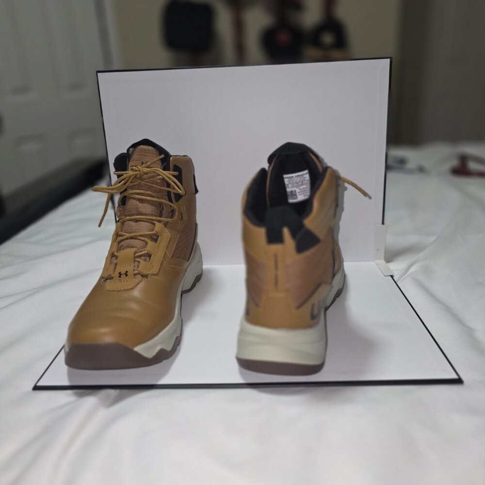 Under Armour Boots Mens Size 10.5 Brown Tactical Combat Leather Outdoor Lace Up - Picture 5 of 9